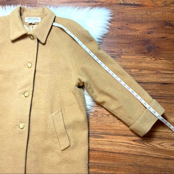Larry Levine Women’s Tan Camel Hair Button Down Pea Coat Size 10 EUC - Picture 5 of 11